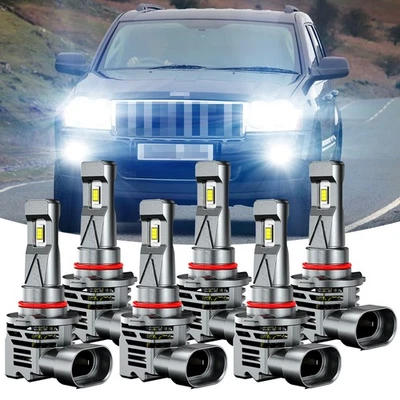 Para Jeep Grand Cherokee 2005-2010 - Kit de 6 faros + bombillas antiniebla Foto 1 de 4