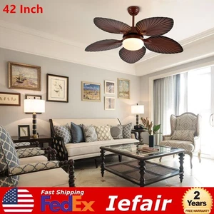 42 Inch Retro Ceiling Fan w/ LED Light Kit Rustic Chandelier with Remote New - Picture 1 of 12