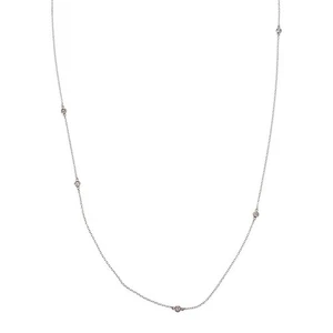 TIFFANY & Co. By the Yard 7PD lange Halskette Silber925 7 Diamanten - Bild 1 von 10