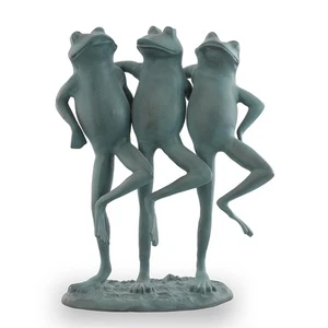 SPI Home Dancing Frog Trio Cast Aluminum Garden Sculpture 18.5 Inches High - Picture 1 of 4