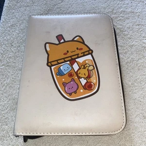 Preowned Pikachu Pokémon Card Binder Cream Zip Album 4-Pocket 200+ Cards - Picture 1 of 5