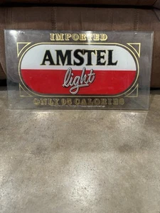 Amstel Light Vintage Clear Beer Sign 10 X 18 - Picture 1 of 7