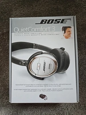 Bose QuietComfort 3 QC3 Acoustic Noise Cancelling On-ear Headphones Headset Silv - Image 1 of 4