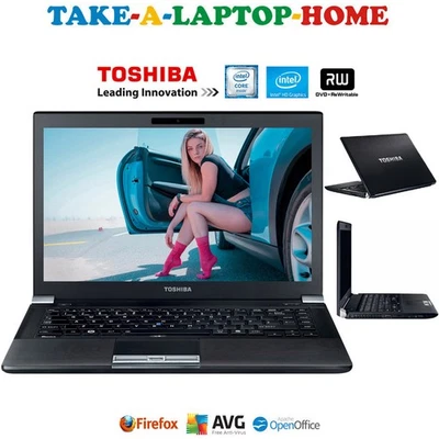 Toshiba Light Weight Laptop Fast Intel Core Inside 13.3" HD Screen WiFi 5Ghz DVD - Image 1 of 4