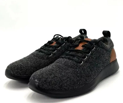 Johnston & Murphy Mens 10M Dark Gay Wool Leather Amherst U Throat Shoes NIB  - Photo 1/4