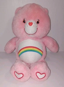 Official Care Bear CHEER BEAR 2004 Stuffed 13" Plush, Rainbow Tummy & Heart Feet - Picture 1 of 12