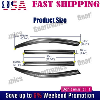 For 2006-2012 Toyota RAV4 JDM 3D Wavy Mugen Style Window Visors Vent  — 第 1/4 张图片