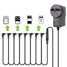 Guitar Effect Pedal Power Supply Adapter AU DC 9V 1A & 8 ways Daisy Chain Cable