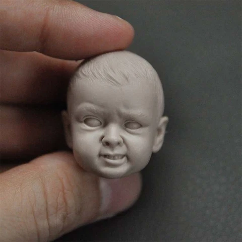 DIY 1:6 Unpainted Bad Boy Child Head Sculpt Carved Fit 12'' Action Figure Body Cover