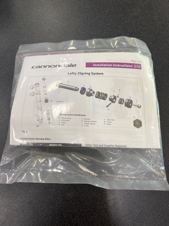 Cannondale 2spring Kit Lefty Part # CK5057U00OS for Supermax 2.0 or Olaf