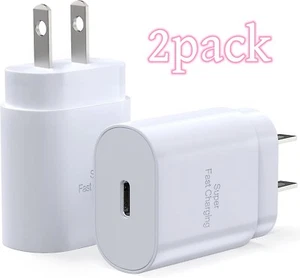 2pack 25W USB C Fast Wall Charger Type C Charger Block Samsung Galaxy S23/22/21 - Picture 1 of 12