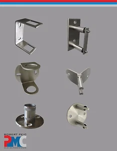 Soporte de poste de acero inoxidable soporte de suelo anclaje de pared barandilla poste soporte de tubo V2A - Imagen 1 de 7