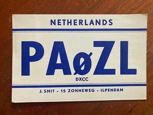 Ham Radio QSL Eyeball Card 1957 Netherlands PA0ZL Stamped - Picture 1 of 2