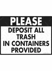 "Letrero de reciclaje de aluminio por favor deposite toda la basura en contenedores - 12"" x 9" - Imagen 1 de 1