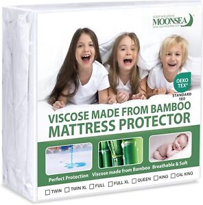 Bamboo Mattress Protector Hypoallergenic Breathable Waterproof Mattress Cover