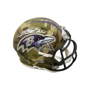 Rod Woodson Autographed Baltimore Ravens Camo Mini Football Helmet - BAS COA - Picture 1 of 1