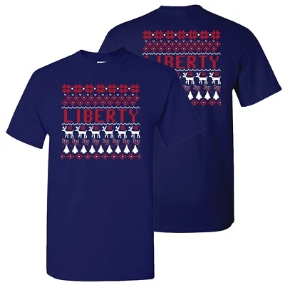 Liberty Flames Holiday Sweater T-Shirt - Navy - Image 1 of 4