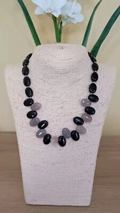 Lola Rose Vintage Necklace Black & Grey Agate BNWT 🖤 🩶 🖤 - Picture 1 of 12