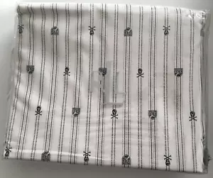 NEW Vintage Ralph Lauren University Black Skull Crossbones Kids TWIN Flat Sheet - Picture 1 of 3
