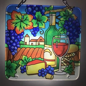 Joan Baker Designs Handbemaltes Kunstglas Sonnenfänger - SFS4022 Weinland Neu - Bild 1 von 1