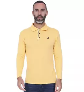 BNWOT Blu Apparel Long Sleeve Yellow Polo Shirt Casual Golf T-Shirt Top, Size L - Picture 1 of 7