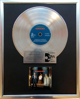 Freddie Mercury Barcelona original CD/Cover + 12" gerahmt goldene Schallplatte - Bild 1 von 2