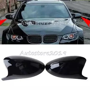 For BMW E90 E91 E92 E93 PRE-LCI Gloss Black M3 Style Side Mirror Cover Caps - Picture 1 of 12