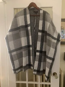 Atmosphere Plaid Open Cardigan Shawl Blanket Oversized Size Small/Medium Dolman - Picture 1 of 4