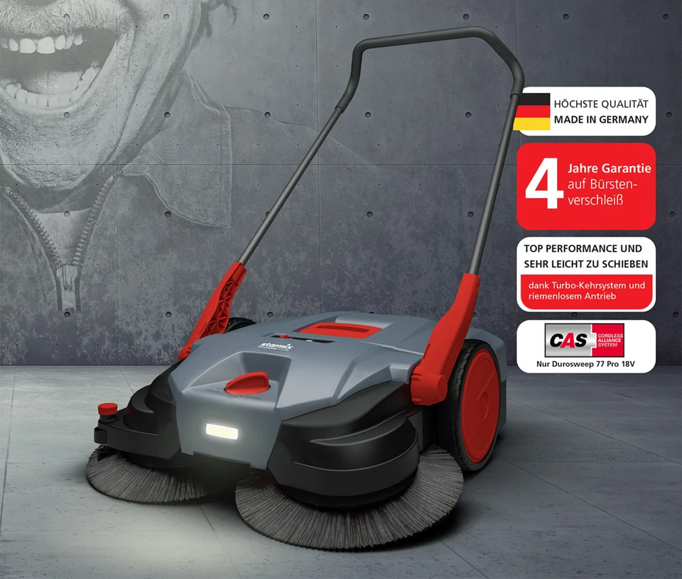 Starmix Kehrmaschine Handkehrmaschine Durosweep 77 Pro 18 V ohne Akku - 103105