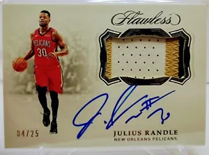 2018-19 Panini Flawless Patch Auto- Julius Randle /25 Pelicans - Picture 1 of 2