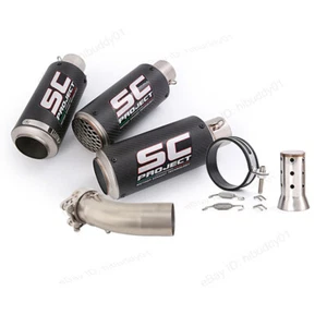 For Kawasaki Ninja ZX4R ZX4RR 2023-2025 Slip-on Exhaust Link Pipe 51mm Mufflers - Picture 1 of 11