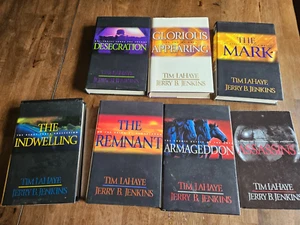 7 Book Lot Left Behind Series HC Assassins The Mark Armageddon Desecration etc. - Foto 1 di 4