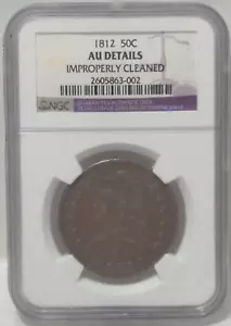 1812 CAPPED BUST HALF DOLLAR NGC AU DETAILS - CLEANED - Picture 1 of 7