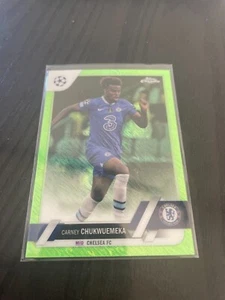 2022-23 Topps Chrome UEFA Carney Chukwuemeka Green Shimmer /399 Chelsea FC - Picture 1 of 2
