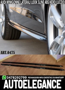 0475 MINIGONNE LATERALI AUDI A4 B9 8W AVANT BERLINA SLINE S4 RS4 ABS NERO LUCIDO - Foto 1 di 21