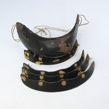 B275: Really old iron HANPO face guard of Japanese SAMURAI's armor YOROI.