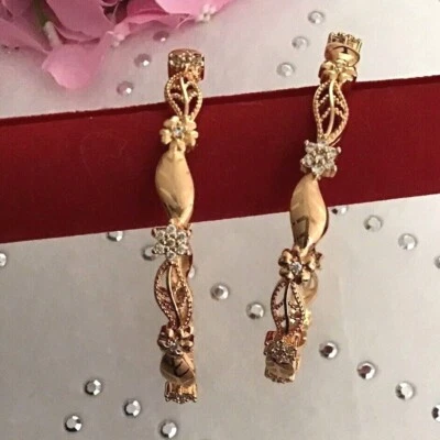 Brazaletes étnicos de joyería chapados en oro de 18 quilates Dubai circonita Kada pulseras talla 2-8 Foto 1 de 4