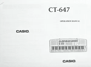 Casio CT-647 and CT-648 Digital Piano Keyboard User's / Owner's Manual Booklet - Picture 1 of 3
