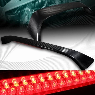 ALERÓN TRASERO DE FIBRA DE CARBONO REAL + LUZ DE FRENO LED AJUSTE 06-10 HONDA CIVIC 2 PUERTAS Foto 1 de 4