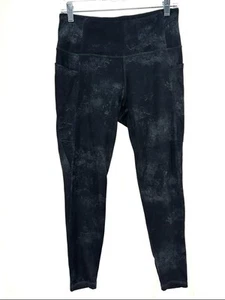 Danskin Athletic Leggings Medium Black/Grey Side Pockets - Picture 1 of 4