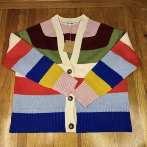 Boden Olivia Ladies Merino 100% Wool Multi Coloured Cardigan Size L - Picture 1 of 9