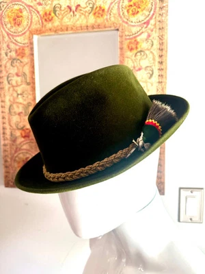 De colección P&amp;C Habig Vienna Ventilador Fedora | Brooks Brothers Green Fedora | Gr Foto 1 de 4