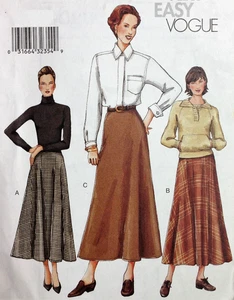 Falda acampanada vintage con patrón de costura de moda forrada en A #7341 Misses talla 8-10-12 - Imagen 1 de 3