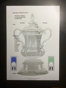 1914-15 Everton v Chelsea FA Cup Semi Final Round Matchsheet - Picture 1 of 1