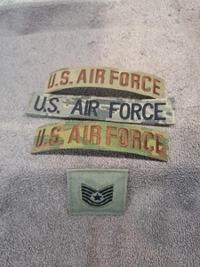 Lotto di 4 nastri nome gancio e anello USAF Air Force SSgt Rank OCP ABU patch - Foto 1 di 3
