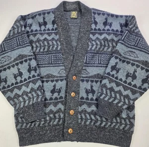 Cárdigan Suéter Lana Vintage Tejidos Ruminahui 2XL Azteca Suroeste Lamacore - Imagen 1 de 13