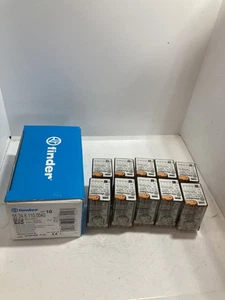 FINDER 55.34.8.110.0040 PLUG-IN RELAY 4PDT 7A 110VAC BOX OF 10 NIB - Picture 1 of 5