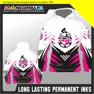 MOTOCROSS MX SUBLIMATED HOODIE HOODY CLOTHING MOTOX RACE TEAM PINK - Picture 1 of 1