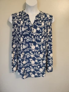 Top Westport Mujer Azul Blanco Floral Plisado Sin Mangas 2X - Imagen 1 de 6