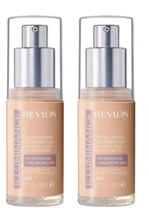 2 Revlon Illuminance Skin-Caring Liquid Foundation 201 Creamy Natural  - Picture 1 of 1